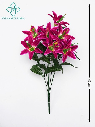 [630242-紫边白心8435588850419] Ramo de flores artificiales 9 cabezas (blanco) - Decoración funeraria