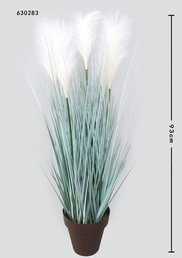 [630283] Planta de plástico con 5 cabezas 0.9 m (gris) - Decoración artificial
