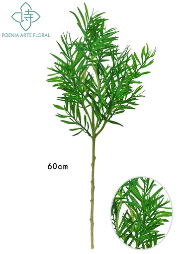 [630298-全绿] Rama de flor decorativa 630298 color verde y rosa