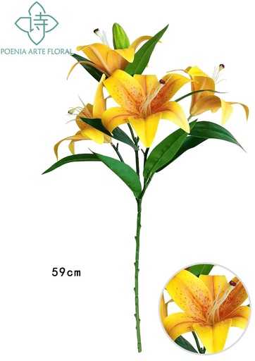 [630485白色] Ramo decorativo de lilis 4 cabezas para decoración