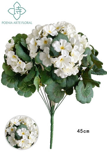 [8435588852048白色] Ramillete de flores de begonia de 47 cm - Decoración floral