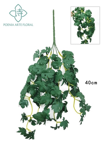 [630454深绿] Decoración de flores - Ramal de hojas rojas 40cm