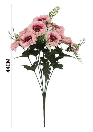 [630566紫红] Flores artificiales margarita 9 flores para decoración