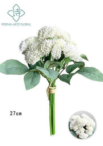 [630629-白色] Ramo de flores artificiales con frutos grandes 
