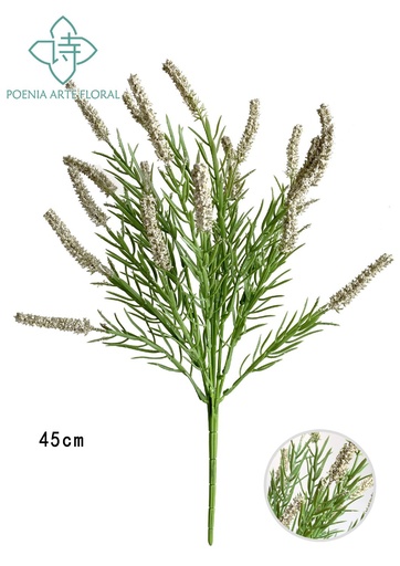 [630648-白色] Ramo de lavanda artificial de 7 flores para decoración