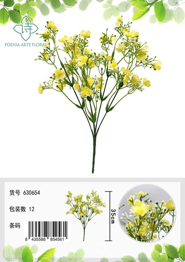 [630654-黄色] Arreglo de pequeñas flores - Flores decorativas