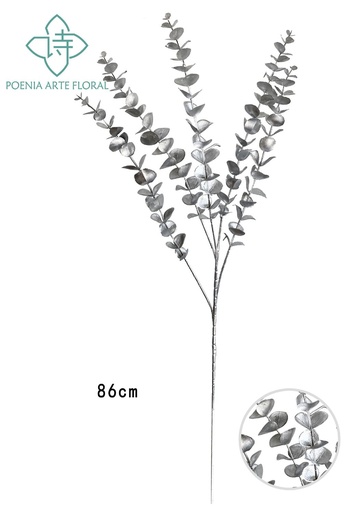 [630688-金色] Rama de eucalipto artificial plateada para decoración