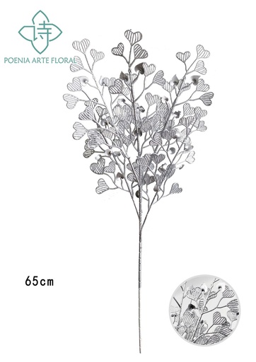[630689-银色] Ramo de hojas en forma de corazón en dorado y plateado