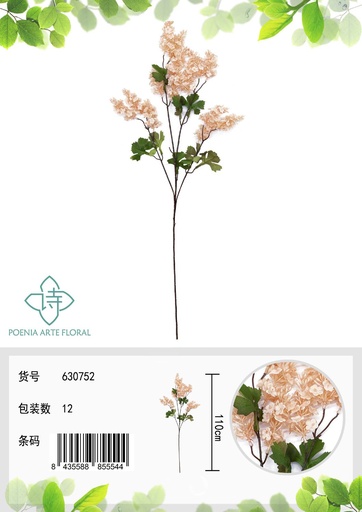 [630752深香槟] Vaso decorativo de hortensias - Adorno decorativo 