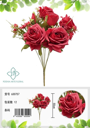 [630757红] Ramo de flores artificial grande - Decoración floral