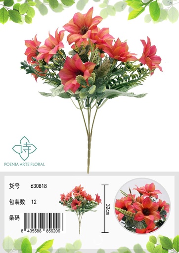 [630818橙色] Flor decorativa artificial en ramillete pequeño para arreglos