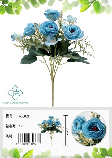 [630821蓝色] Flores decorativas en ramo pequeñas para decoración
