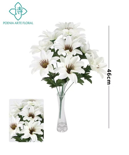[630846-粉底] Ramo de flores artificiales color crema para decoración y tumbas