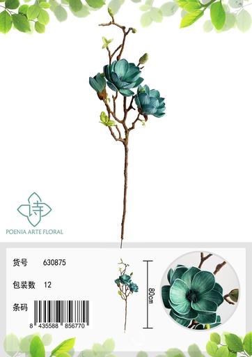[630875湖蓝] Ramo artificial de magnolia mediana - Nuevos lanzamientos