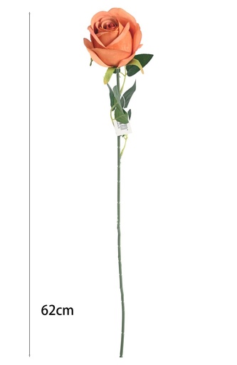 [630890橘色] Vara de decoración con rosa grande - Flores artificiales
