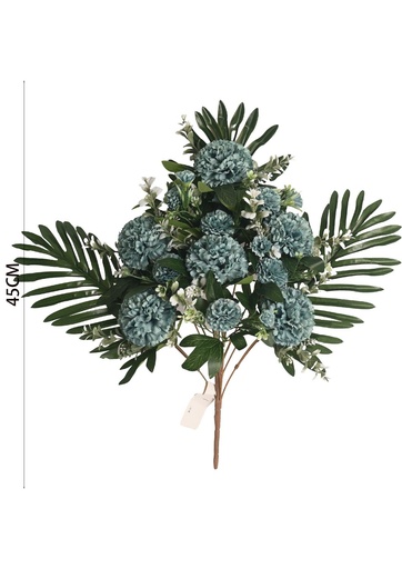 [631075蓝色] Carnation half bush x 12 - Flores artificiales