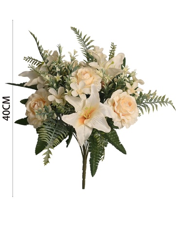 [631079白色] Ramo de flores falsas Camellia - Decoración floral