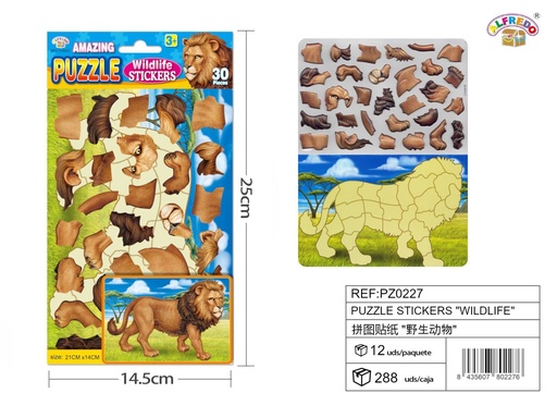 [PZ0227] Puzzle stickers "Vida salvaje" 14.5x25cm - Material de arte