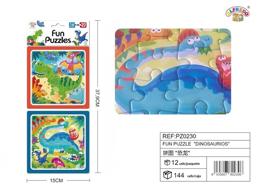 [PZ0230] Puzzle divertido "Dinosaurios" 15x37.9cm - Material de arte