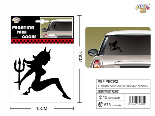 [PE0302] Stickers para Coche "Sucubo" 15x20 cm - Stickers para vehículos