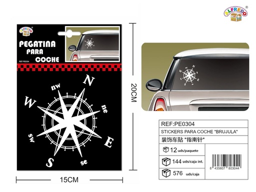 [PE0304] Stickers para Coche "Brújula" 15x20 cm - Stickers para vehículos