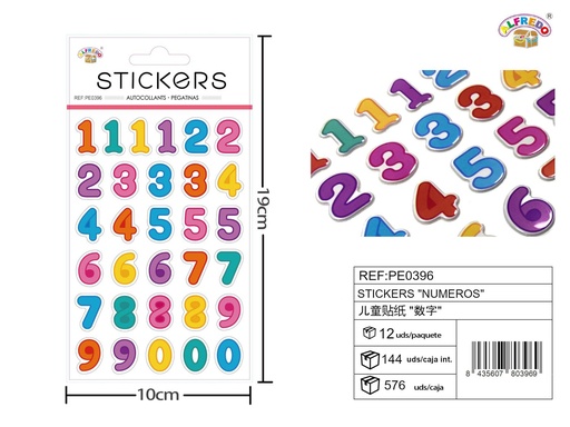[PE0396] Stickers "números" 10x19 cm - Pegatinas numéricas infantiles