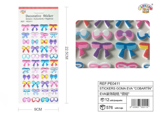 [PE0411] Stickers goma EVA "cobartín" 9x22.5 cm - Pegatinas de manualidades