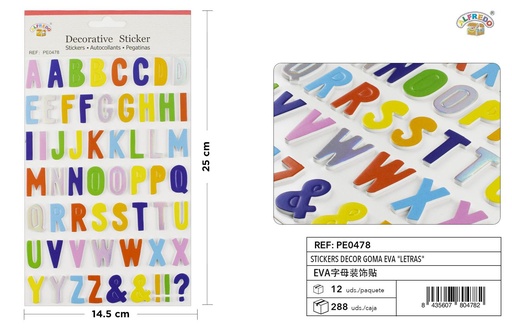 [PE0478] Stickers Decor Goma EVA "Letras" 14.5x25 cm - Pegatinas decorativas de EVA