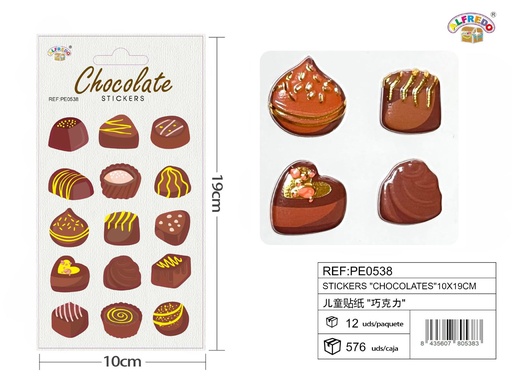 [PE0538] Stickers "chocolates" 10x19 cm - Pegatinas surtidas infantiles
