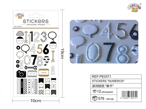 [PE0571] Stickers "números" 10x19 cm - Pegatinas numéricas infantiles
