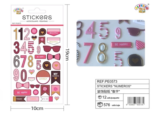 [PE0573] Stickers "números" 10x19 cm - Pegatinas numéricas infantiles