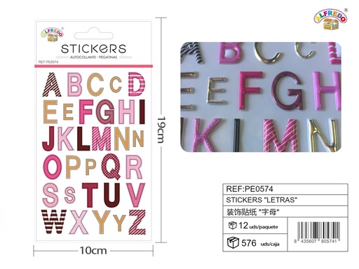 [PE0574] Stickers "letras" 10x19 cm - Pegatinas numéricas infantiles