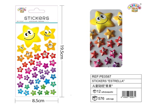 [PE0587] Stickers "estrella" 8.5x19.5 cm - Pegatinas infantiles