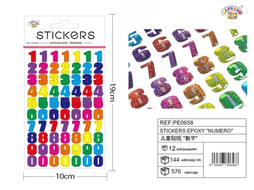 [PE0658] Stickers epoxy "número" 10x19 cm - Pegatinas numéricas infantiles