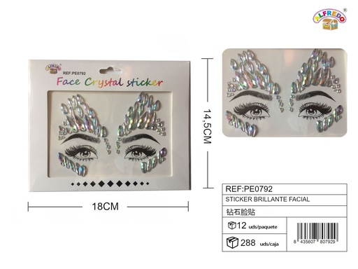 [PE0792] Sticker brillante facial 14.5x18 cm - Accesorios de belleza