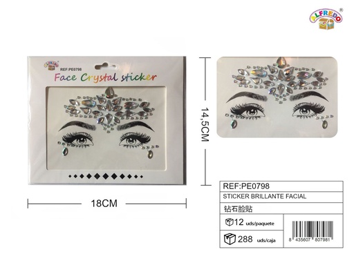 [PE0798] Sticker brillante facial 14.5x18 cm - Accesorios de belleza