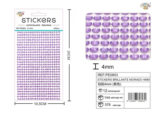 [PE0803] Pegatina brillante morado 4mm 10.5x20cm