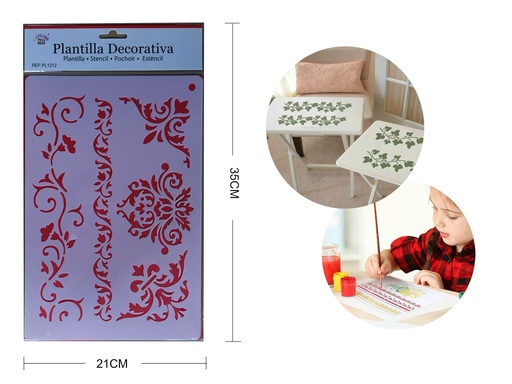 [PL1212] Plantilla decorativa "Flor" 21x35 cm - Plantillas decorativas