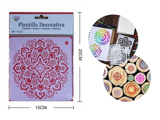[PL1221] Plantilla decorativa "Mandala" 15 x 20 cm - Plantillas de artesanía