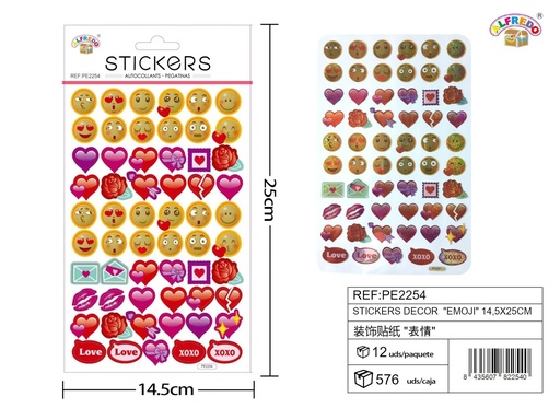 [PE2254] Pegatinas decorativas "Emoji" 14.5x25 cm - Juguetes infantiles