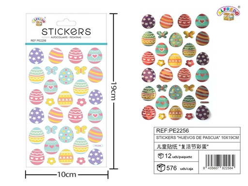 [PE2256] Stickers de Huevos de Pascua 10x19 cm - Adhesivos infantiles