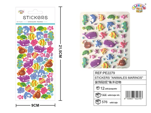 [PE2279] Stickers de Animales Marinos 9x21.5 cm - Adhesivos infantiles