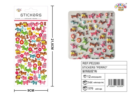 [PE2280] Stickers de Perro 9x21.5 cm - Adhesivos infantiles