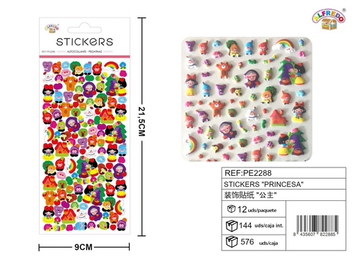 [PE2288] Stickers de Princesa 9x21.5 cm - Adhesivos infantiles