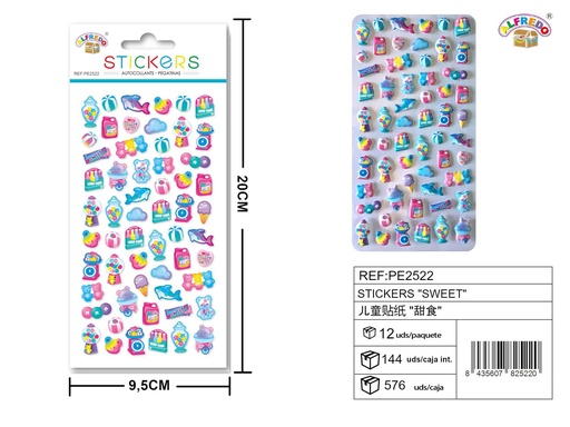 [PE2522] Stickers "Sweet" 9.5x20 cm - Pegatinas infantiles