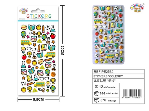 [PE2532] Stickers de colegio 9.5x20 cm - Pegatinas infantiles