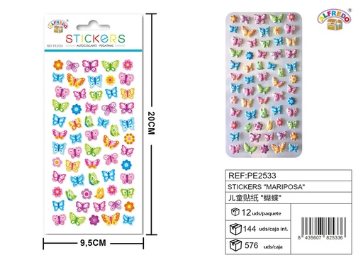 [PE2533] Stickers de mariposa 9.5x20 cm - Pegatinas infantiles