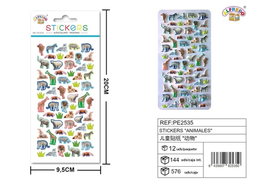 [PE2535] Stickers de animales 9.5x20 cm - Pegatinas infantiles