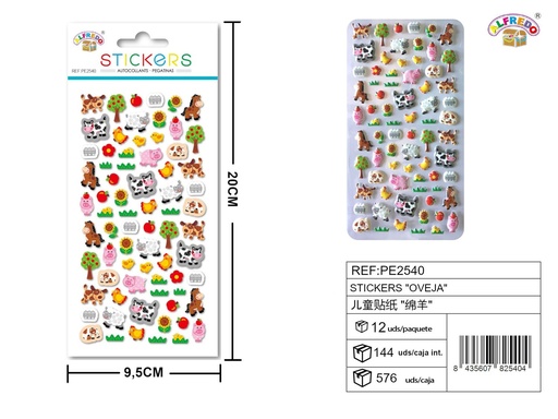 [PE2540] Stickers de oveja 9.5x20 cm - Pegatinas infantiles