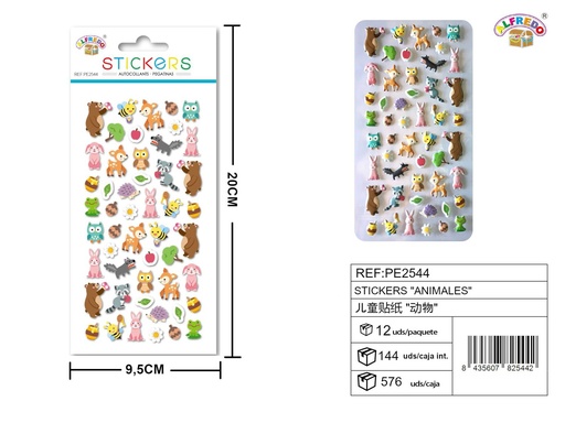 [PE2544] Stickers de animales 9.5x20 cm - Pegatinas infantiles